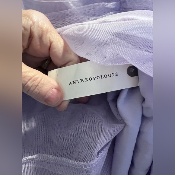 *NWT Maeve by Anthropologie Tiered Tulle Skirt Lilac Purple Ruched Zip Side - 10 - Picture 6 of 8